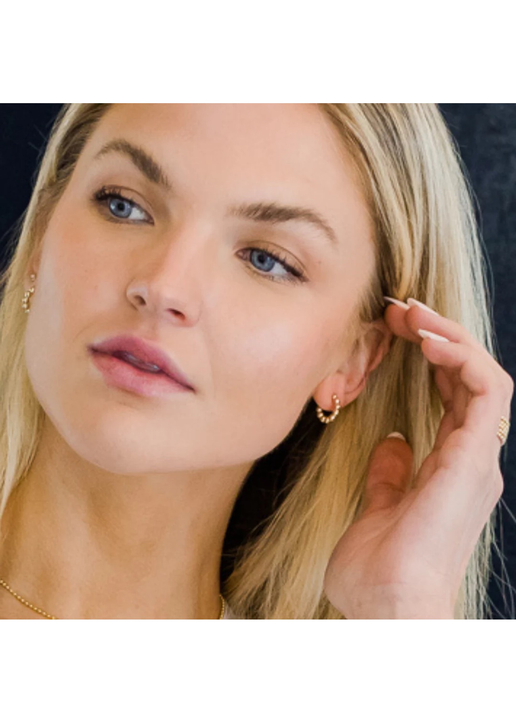 erin gray erin gray 8 mm Beaded Hoop Post Earring
