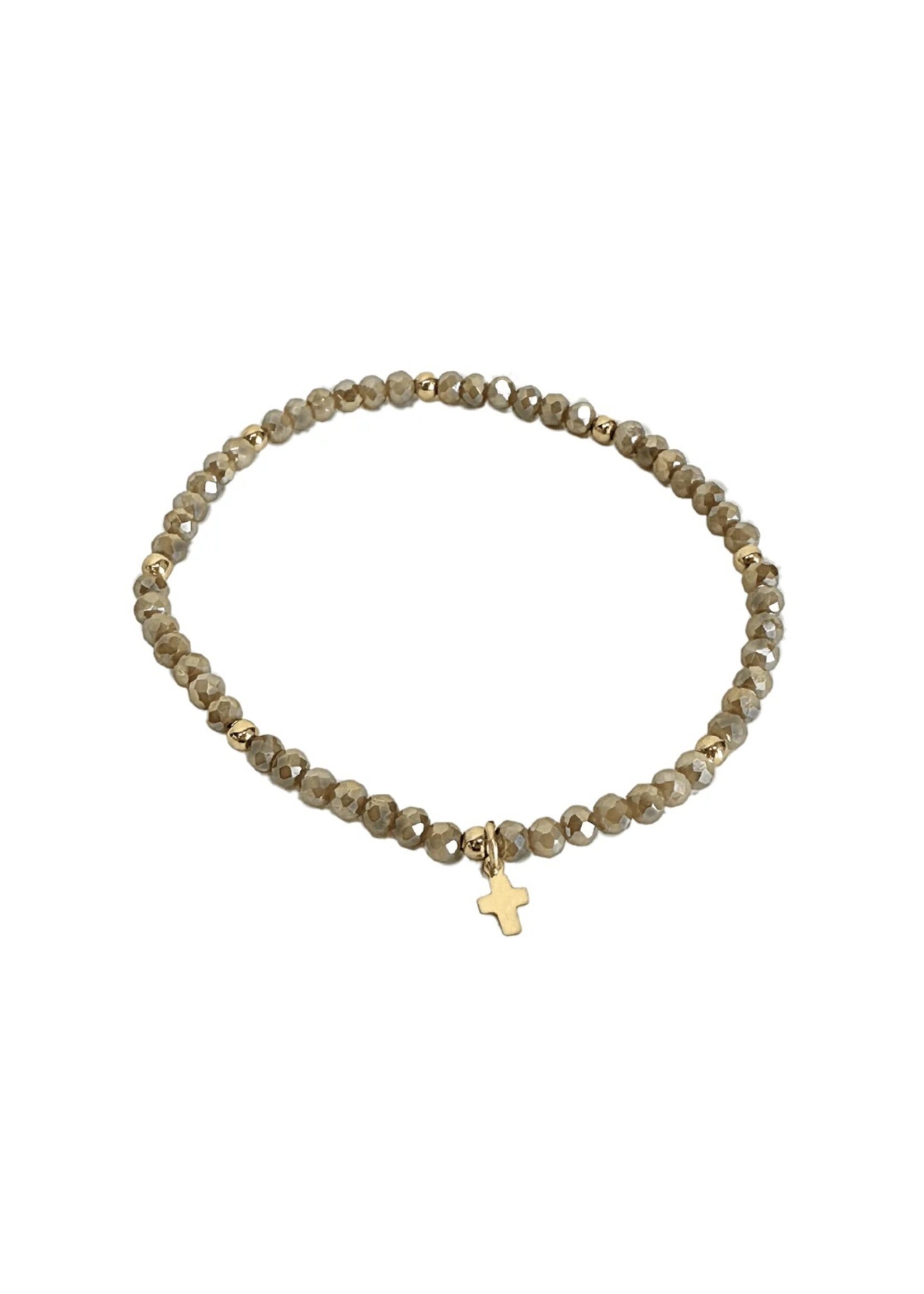 erin gray erin gray Champagne Luxe Cross Bracelet