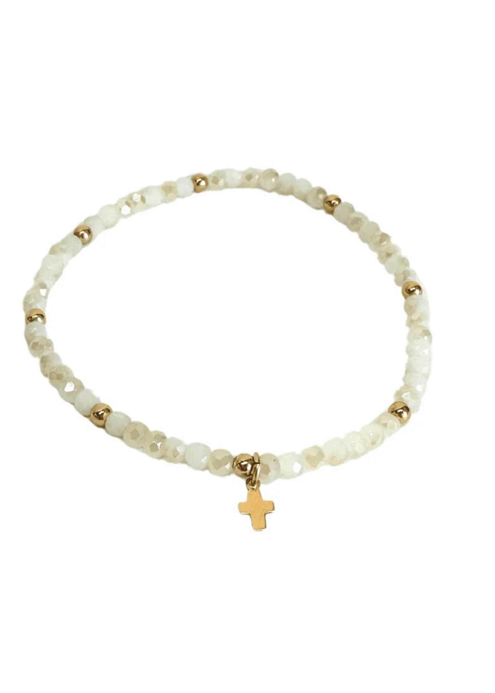 erin gray erin gray Winter White Luxe Cross Bracelet