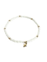 erin gray erin gray Pearl White Luxe Cross Bracelet