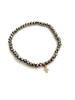 erin gray erin gray Metallic Gray Luxe Cross Bracelet