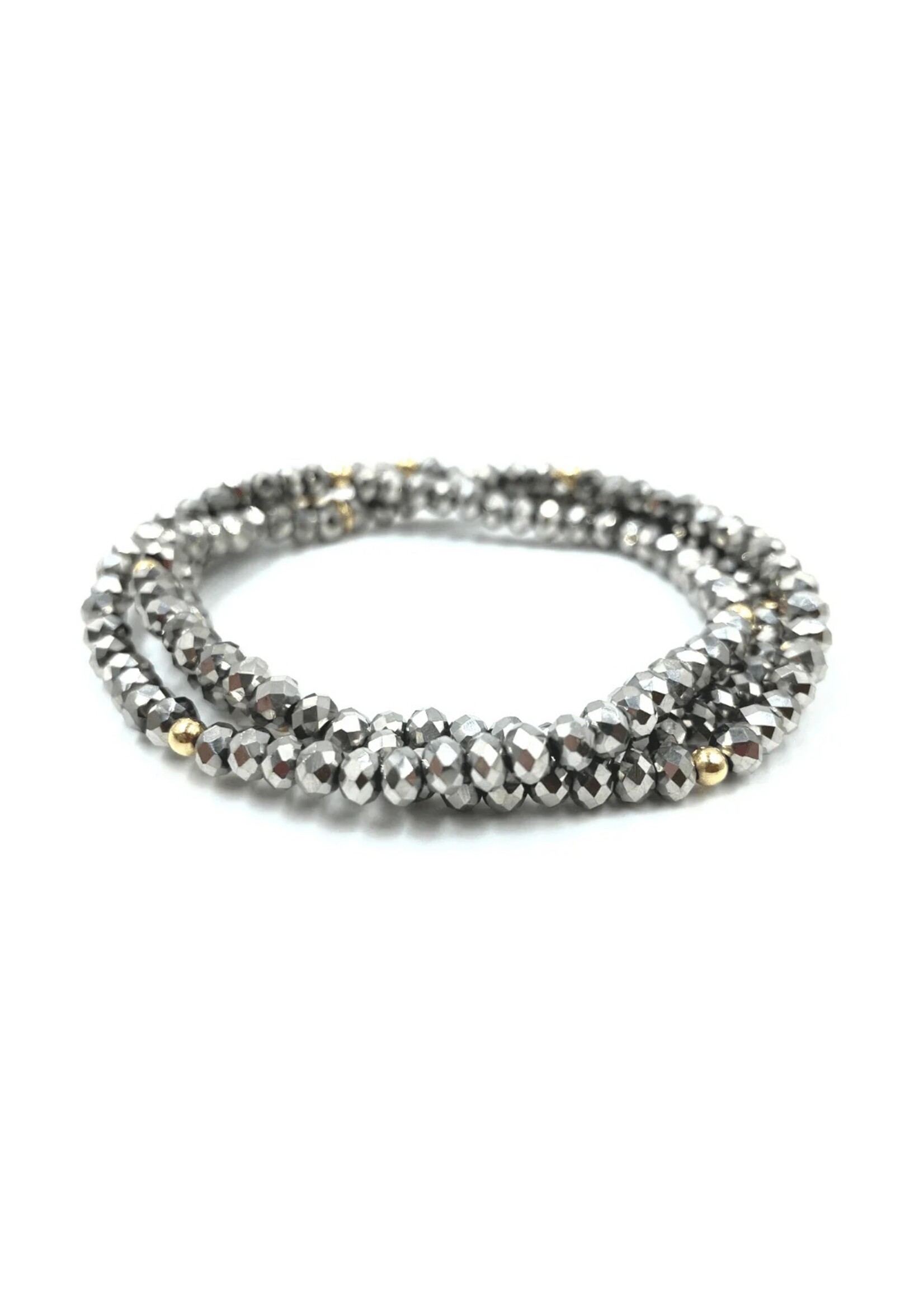 erin gray erin gray OG Shimmer Bracelet Stack Metallic Gray + GF
