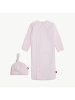 magnetic me Love Lines Pink Organic Cotton Gown Hat Set