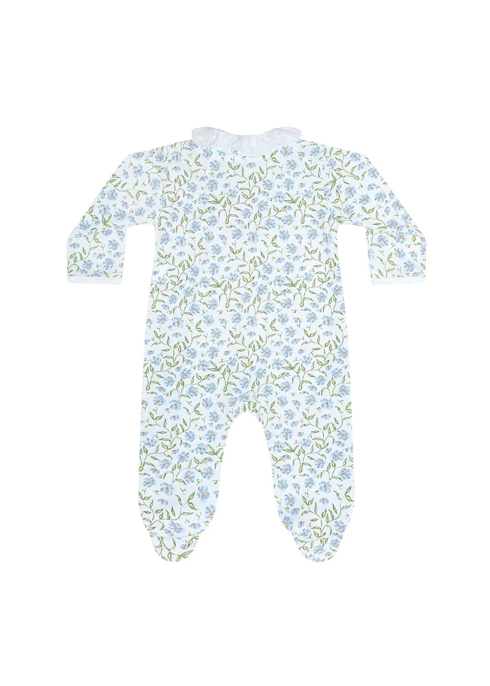 Nellapima Blue Vines Print Crossover Footie