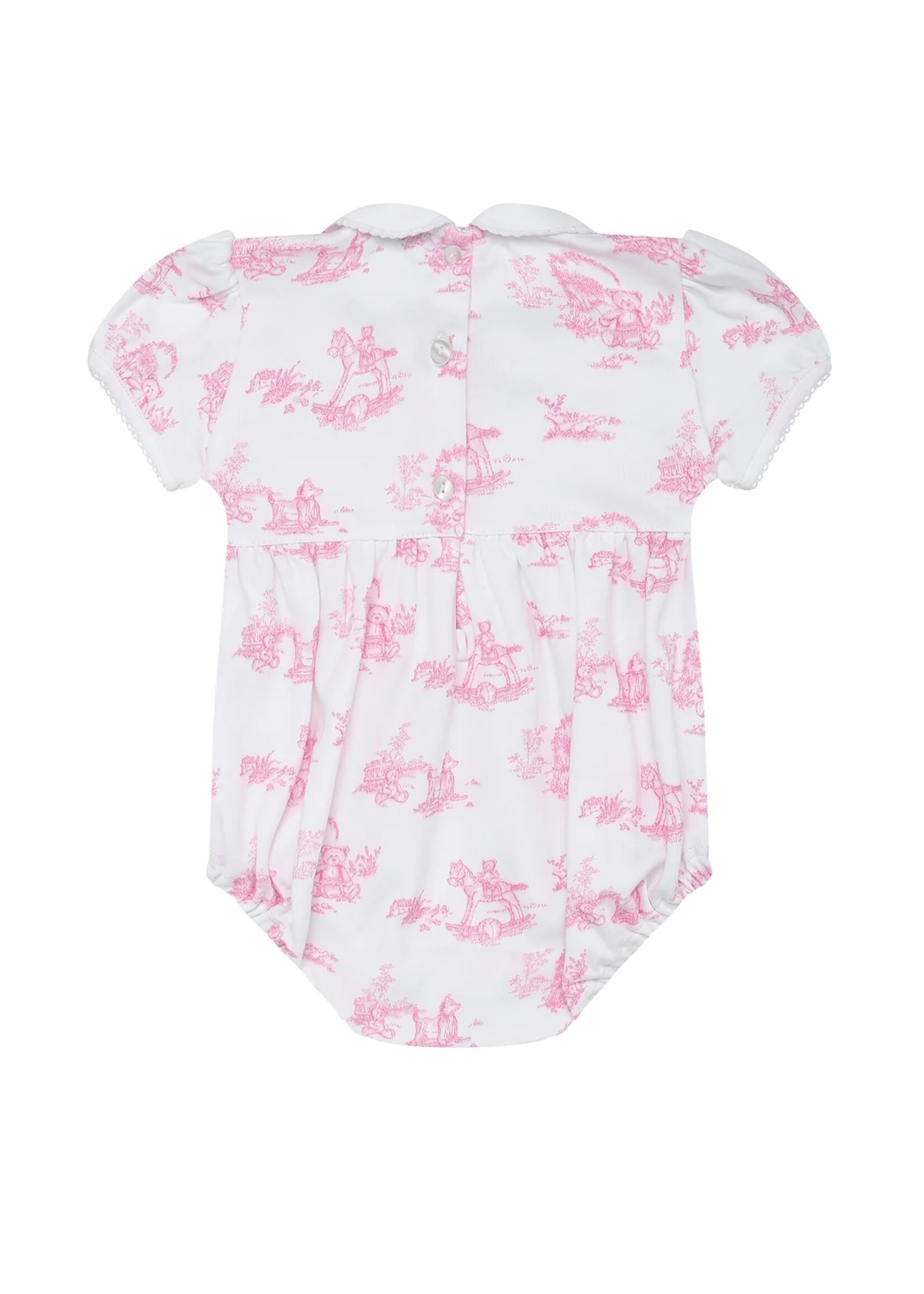 Nellapima Pink Bunny Toile Smocked Bubble
