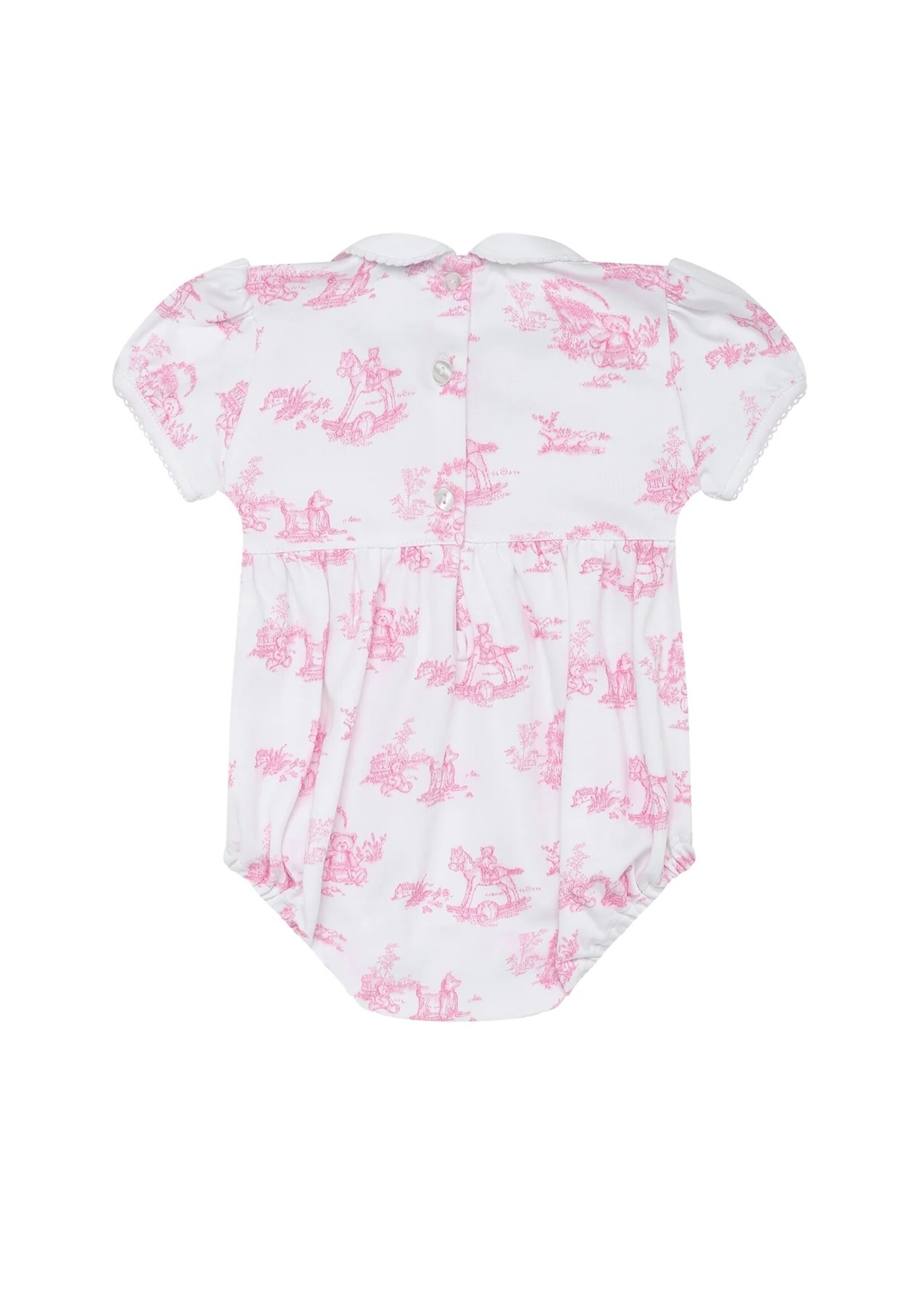 Nellapima Pink Bunny Toile Smocked Bubble