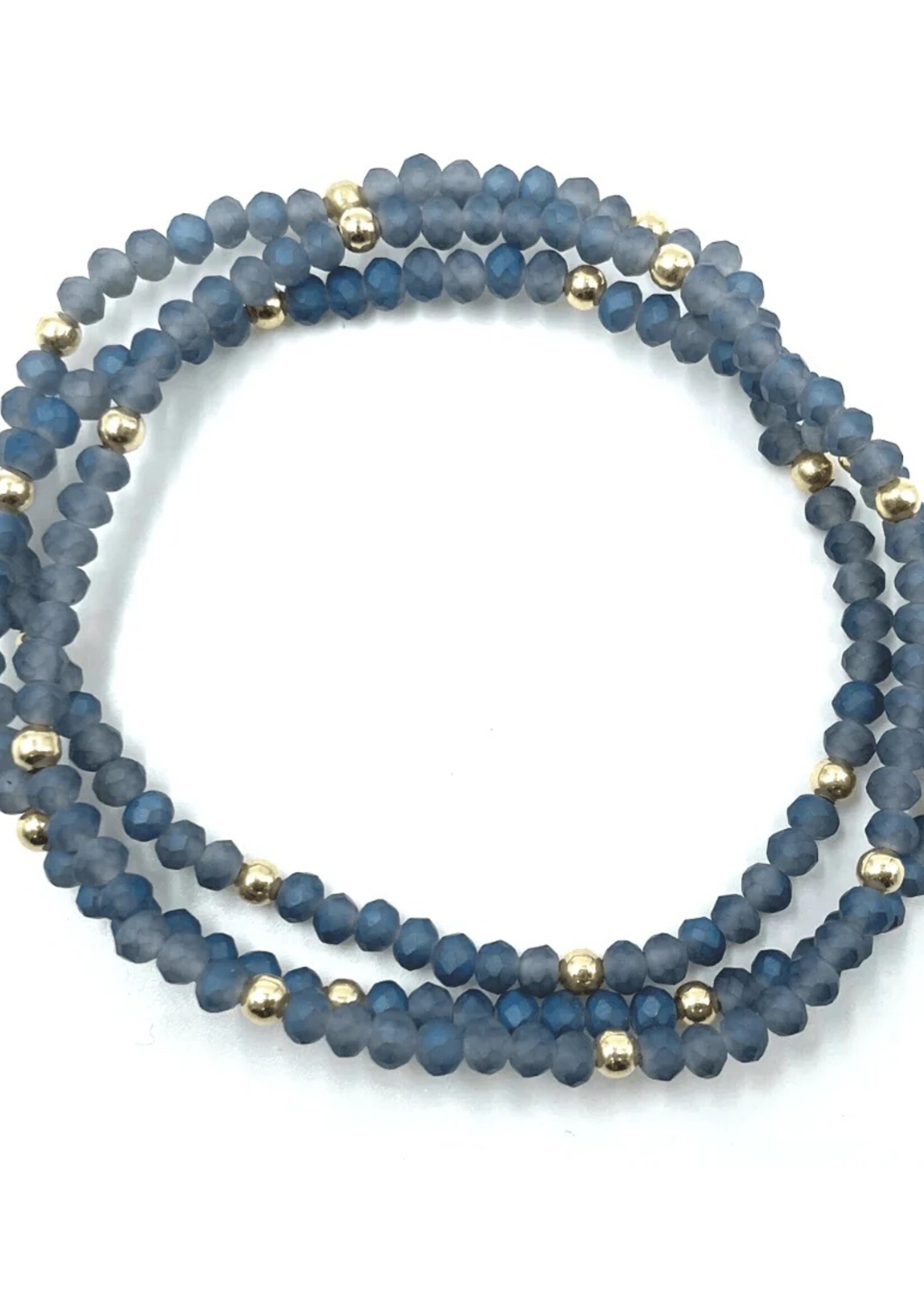 erin gray erin gray OG Classic Bracelet Stack Matte Blue + GF
