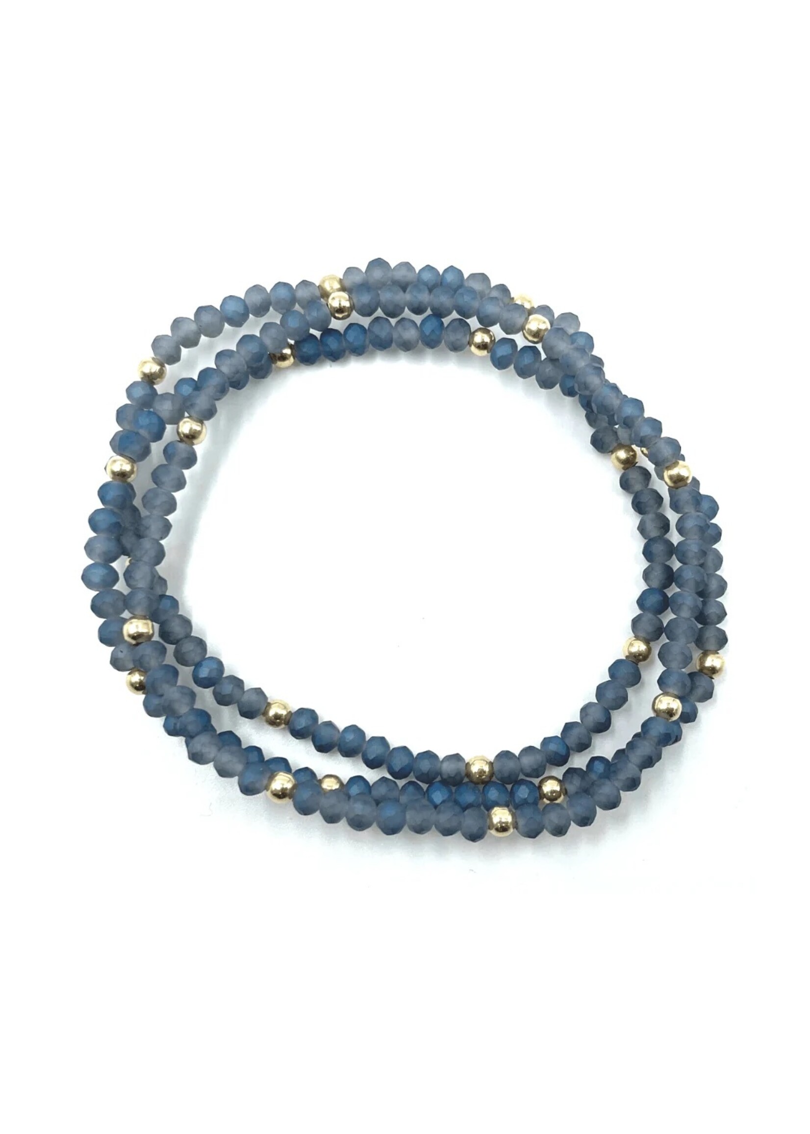 erin gray erin gray OG Classic Bracelet Stack Matte Blue + GF