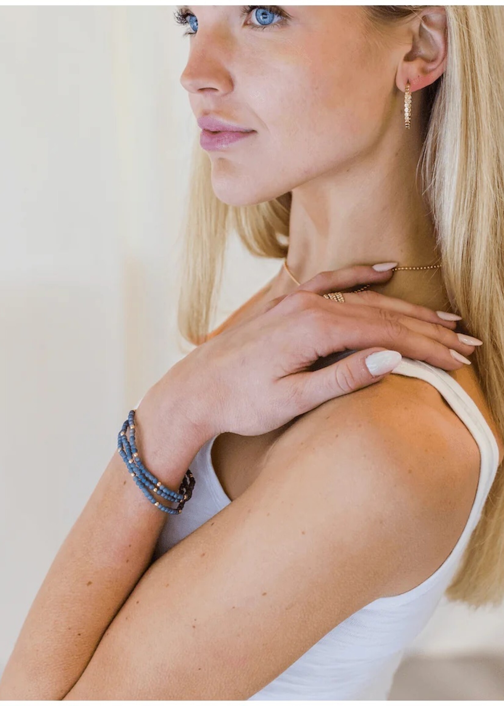 erin gray erin gray OG Classic Bracelet Stack Matte Blue + GF