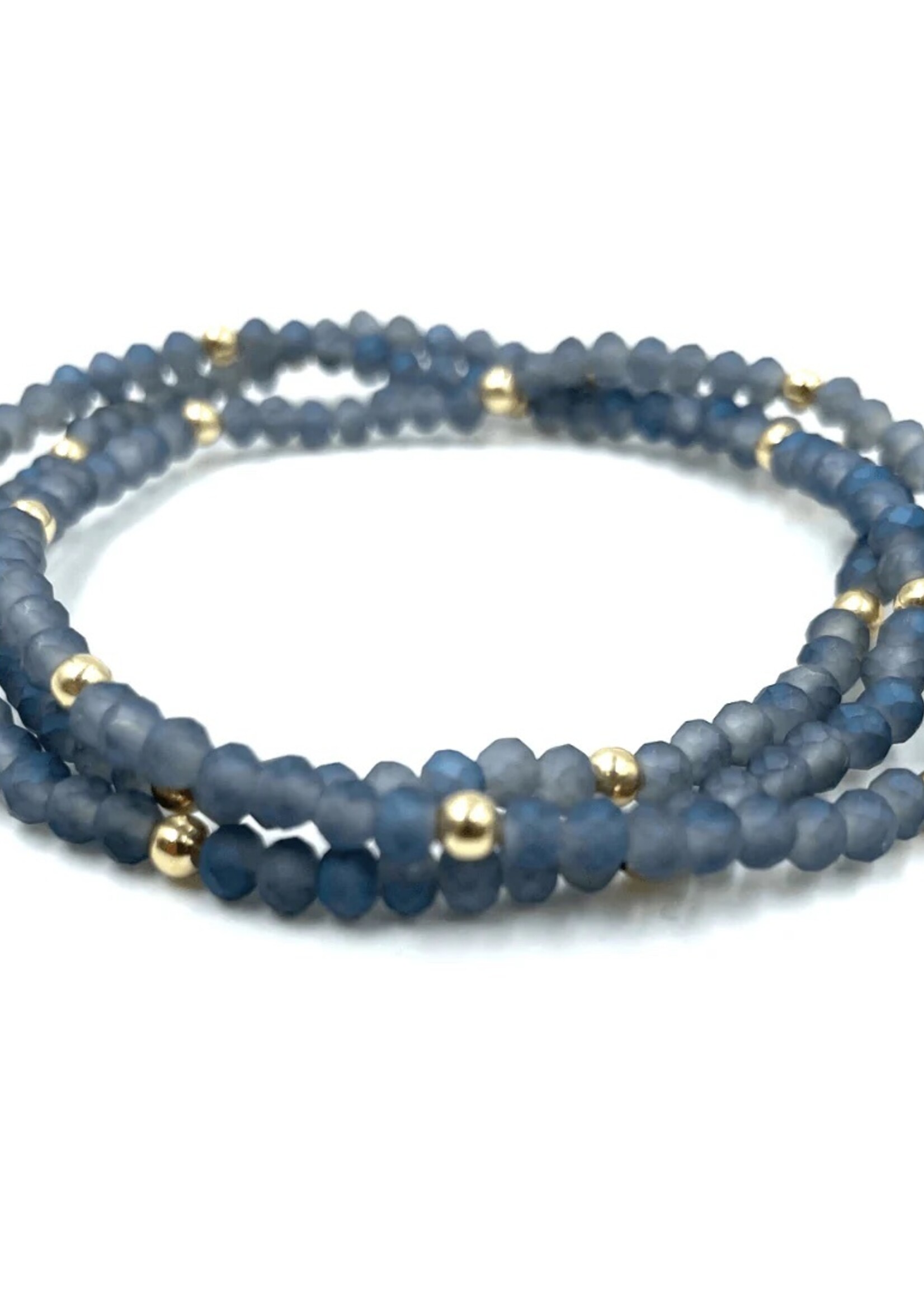erin gray erin gray OG Classic Bracelet Stack Matte Blue + GF