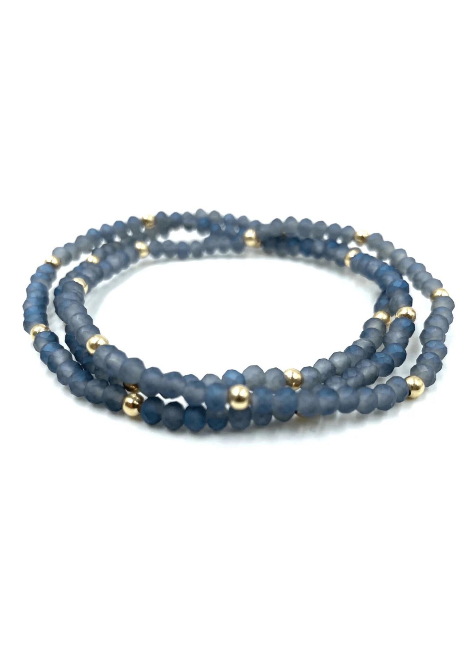 erin gray erin gray OG Classic Bracelet Stack Matte Blue + GF