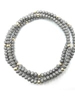 erin gray erin gray OG Classic Bracelet Stack - Matte Gray + GF