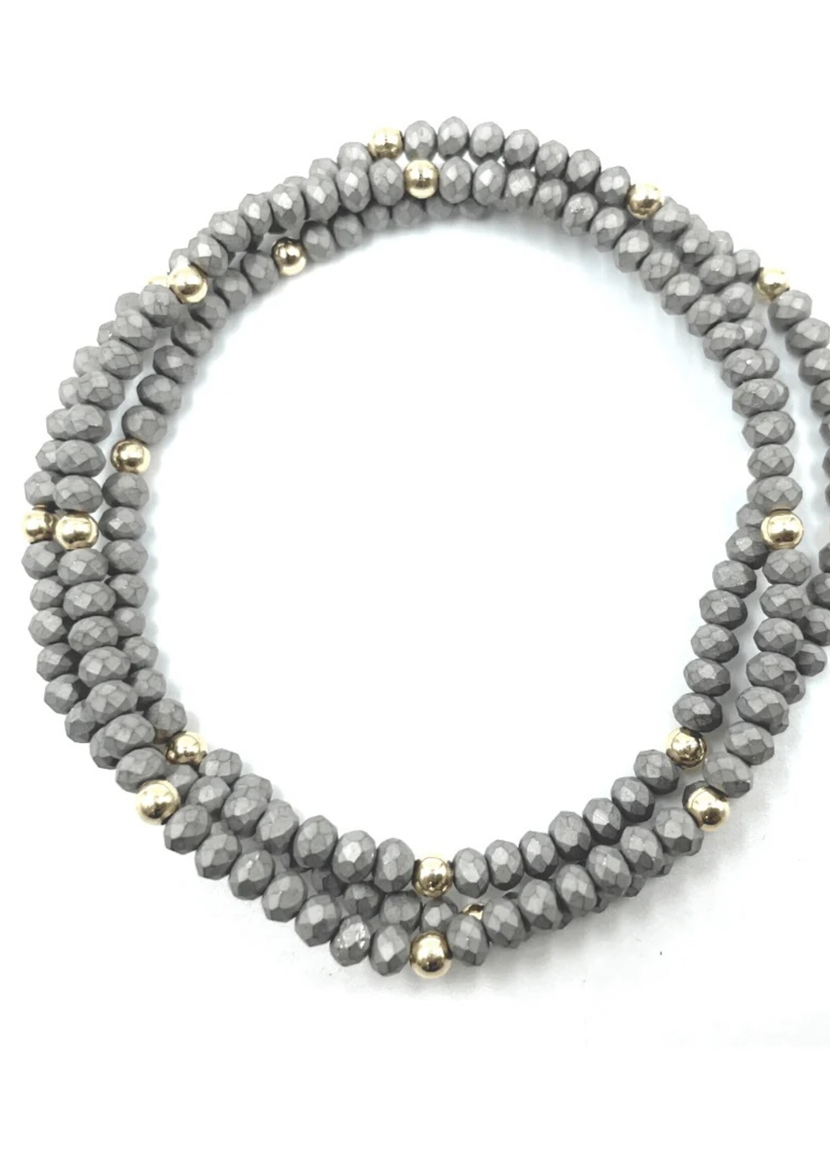erin gray erin gray OG Classic Bracelet Stack - Matte Gray + GF