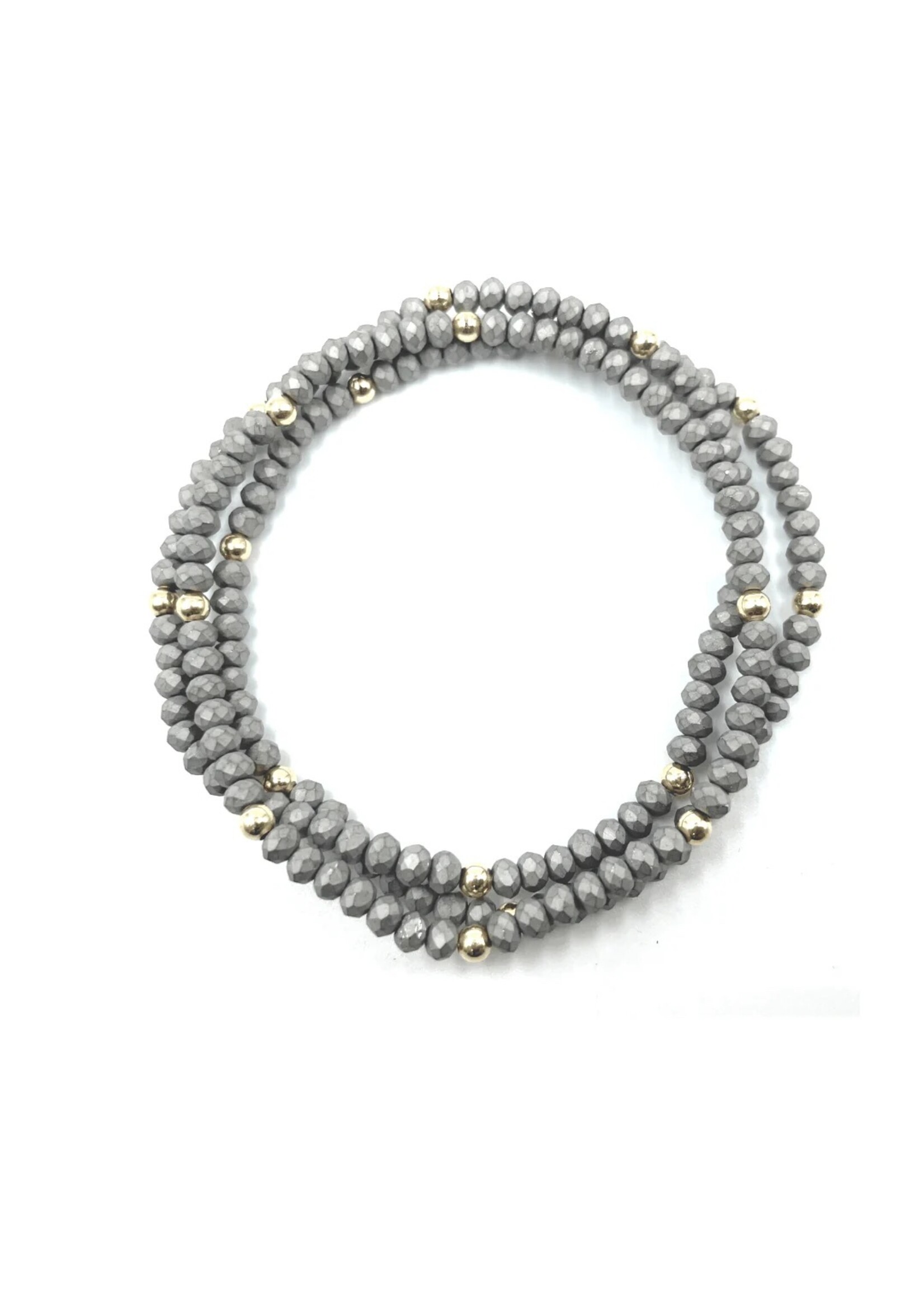 erin gray erin gray OG Classic Bracelet Stack - Matte Gray + GF