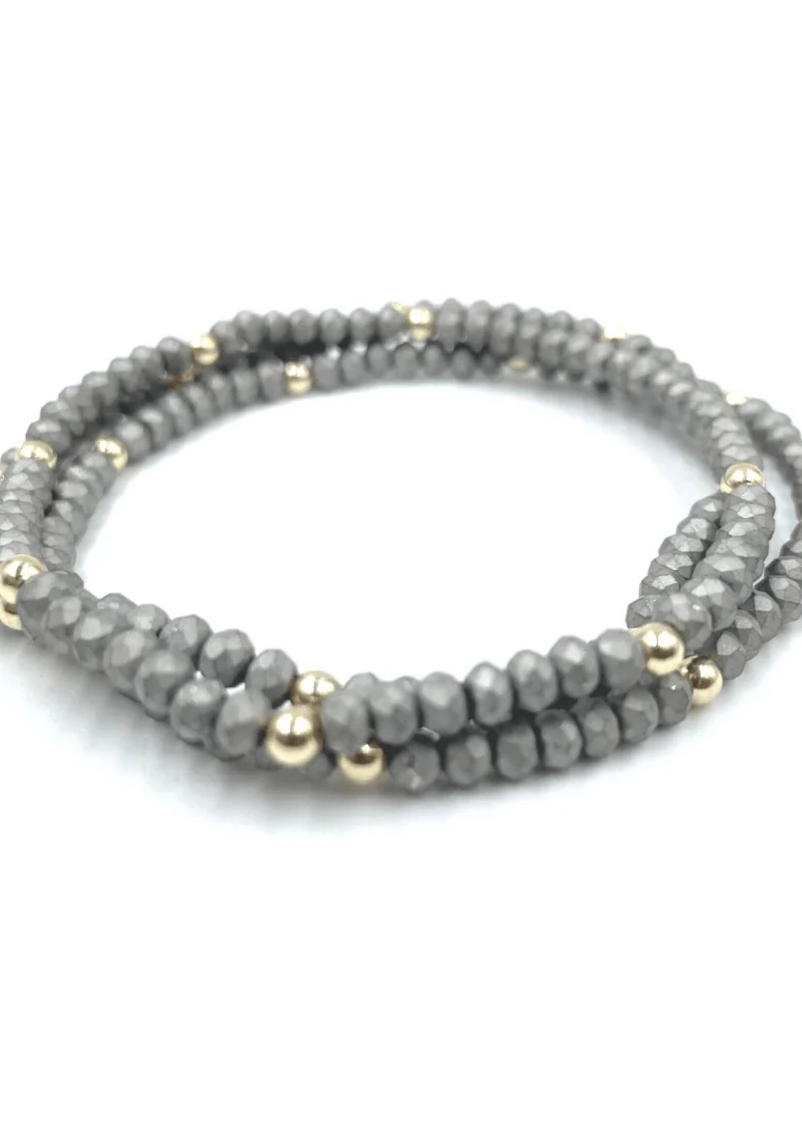 erin gray erin gray OG Classic Bracelet Stack - Matte Gray + GF
