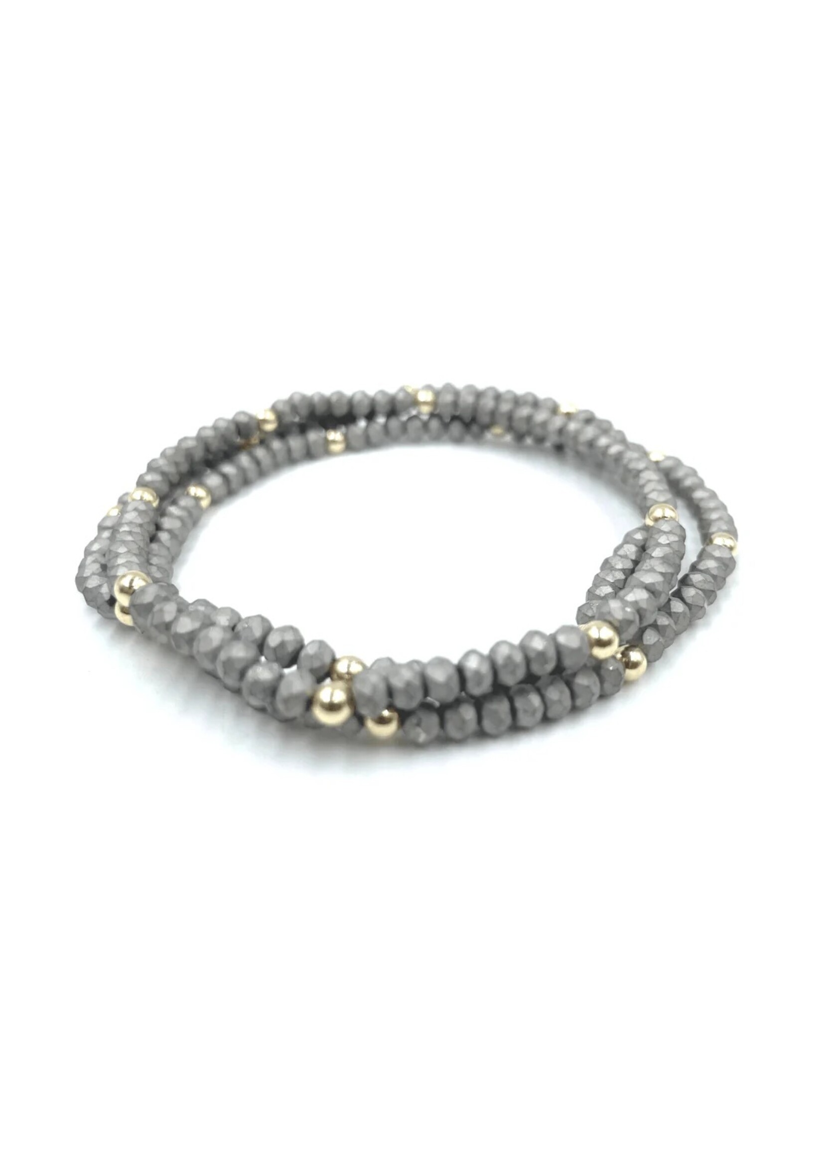 erin gray erin gray OG Classic Bracelet Stack - Matte Gray + GF