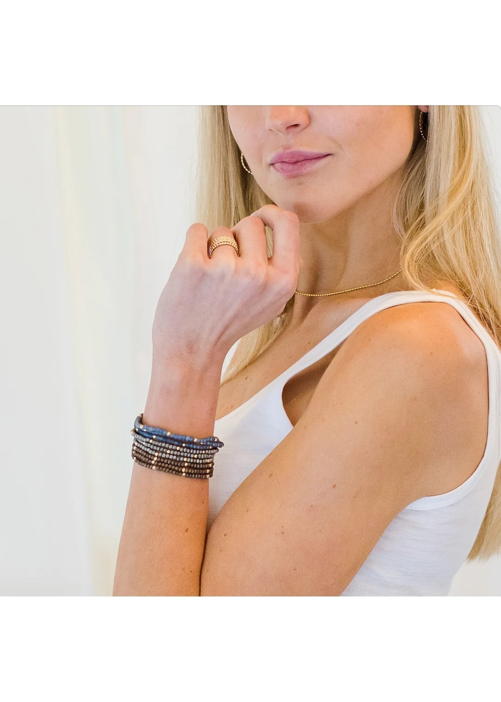 erin gray erin gray OG Classic Bracelet Stack - Matte Gray + GF