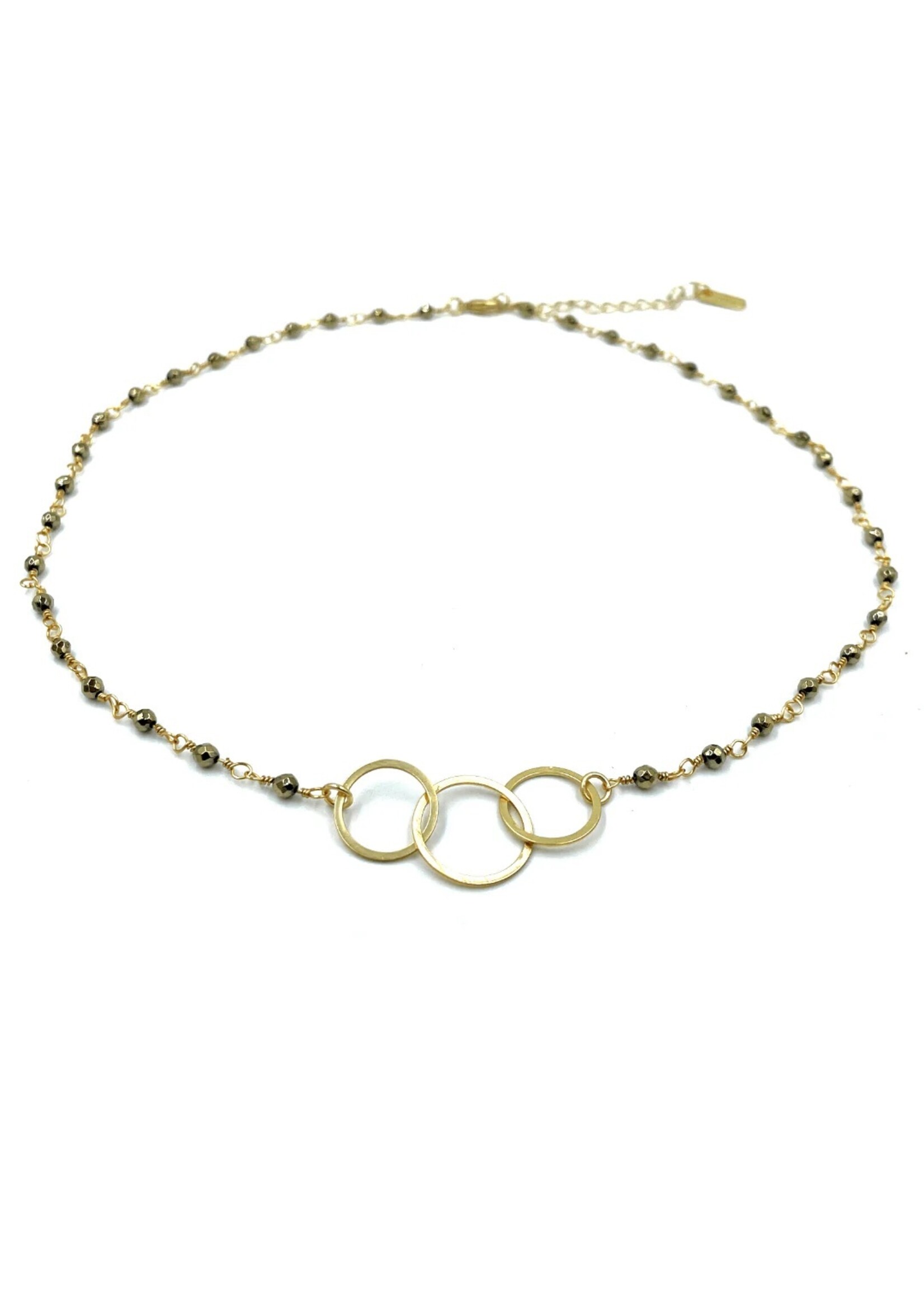 erin gray erin gray 3 Hoops on Pyrite Short Necklace
