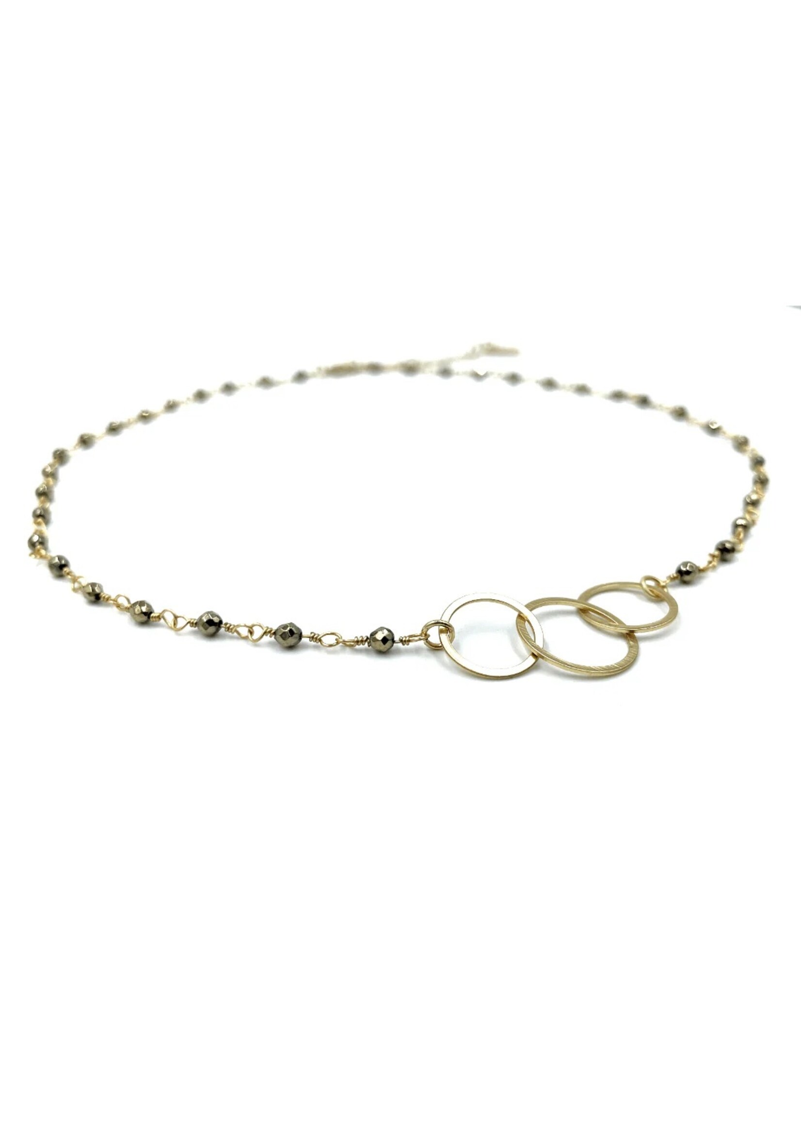 erin gray erin gray 3 Hoops on Pyrite Short Necklace