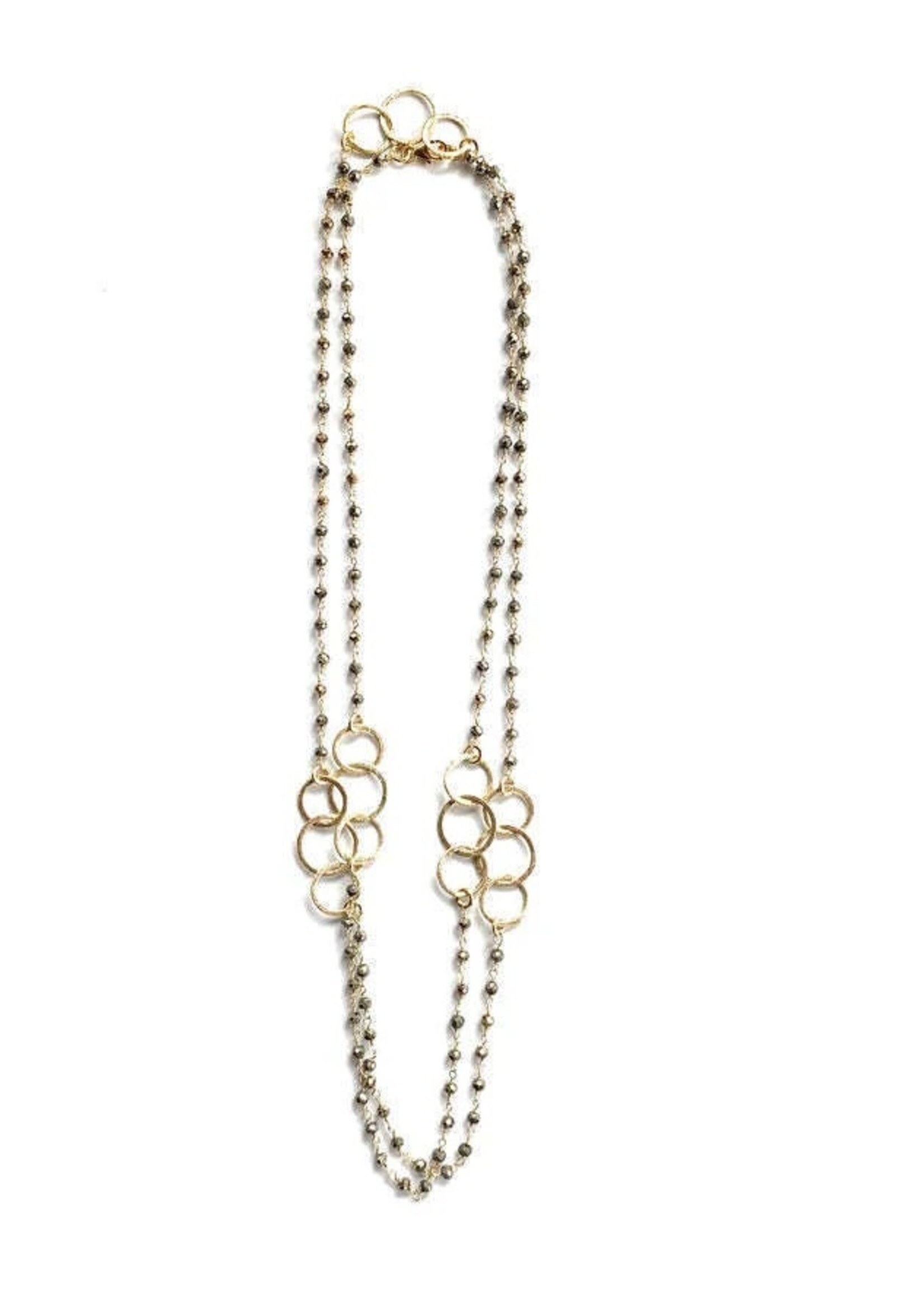 erin gray erin gray 3 Hoops on Pyrite Necklace