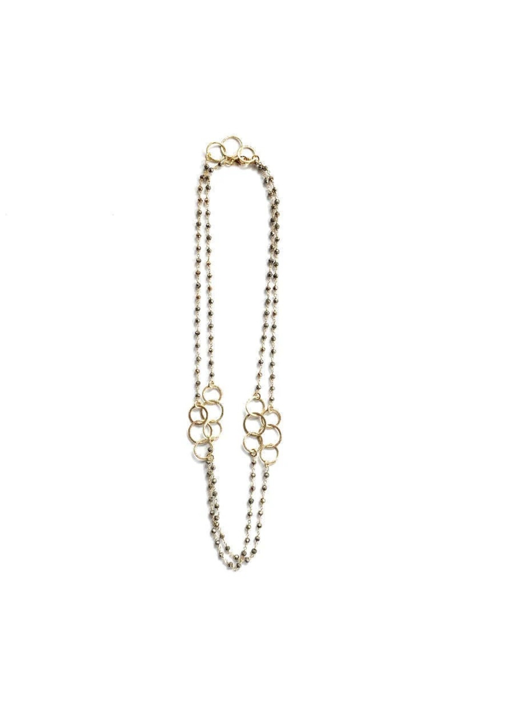 erin gray erin gray 3 Hoops on Pyrite Necklace