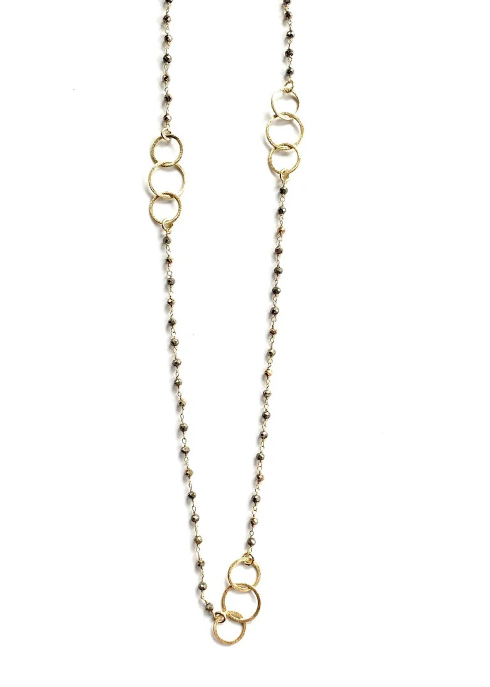 erin gray erin gray 3 Hoops on Pyrite Necklace