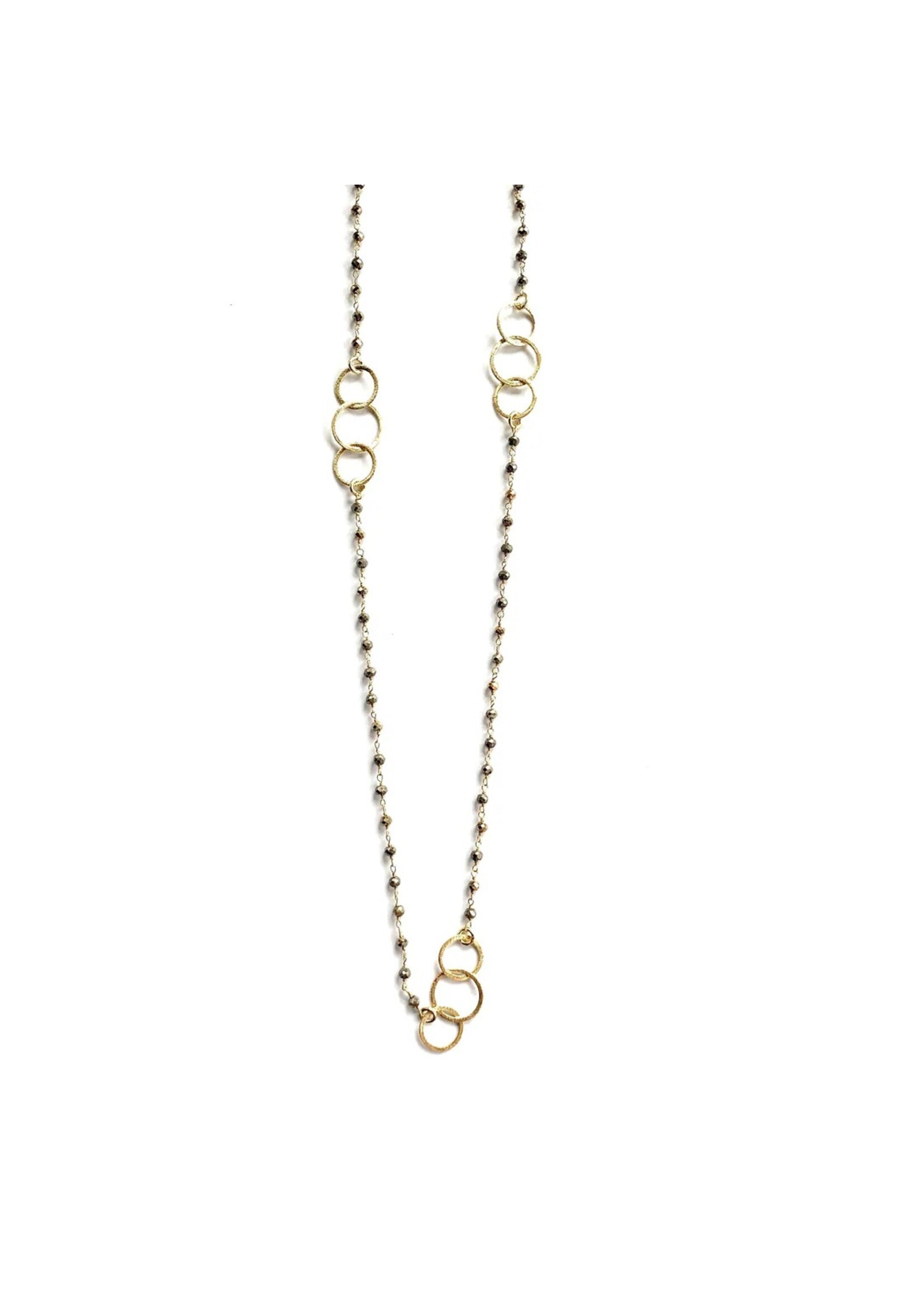 erin gray erin gray 3 Hoops on Pyrite Necklace