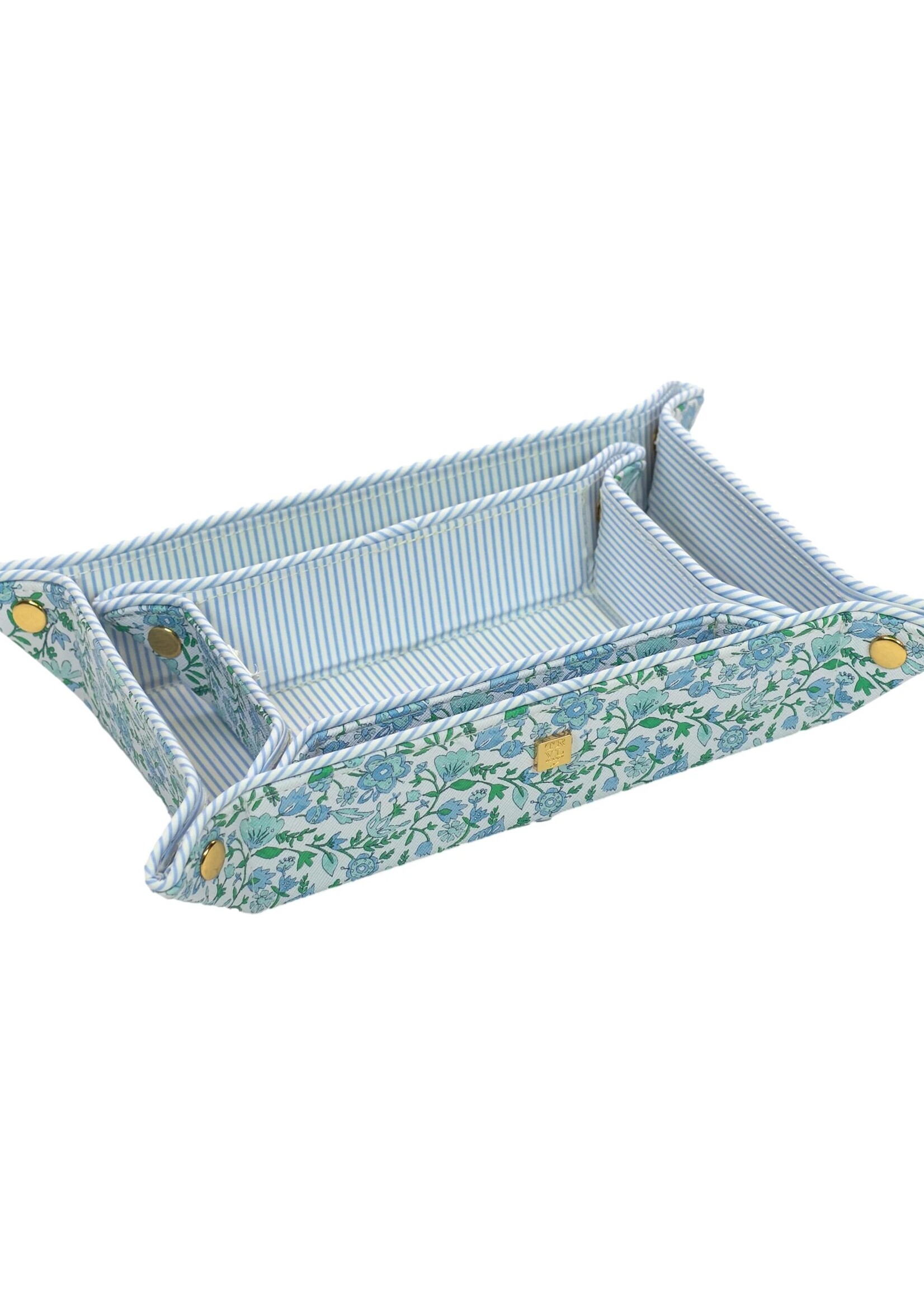 TRVL DESIGN Luxe Saffiano Tray Set - Hamptons Floral