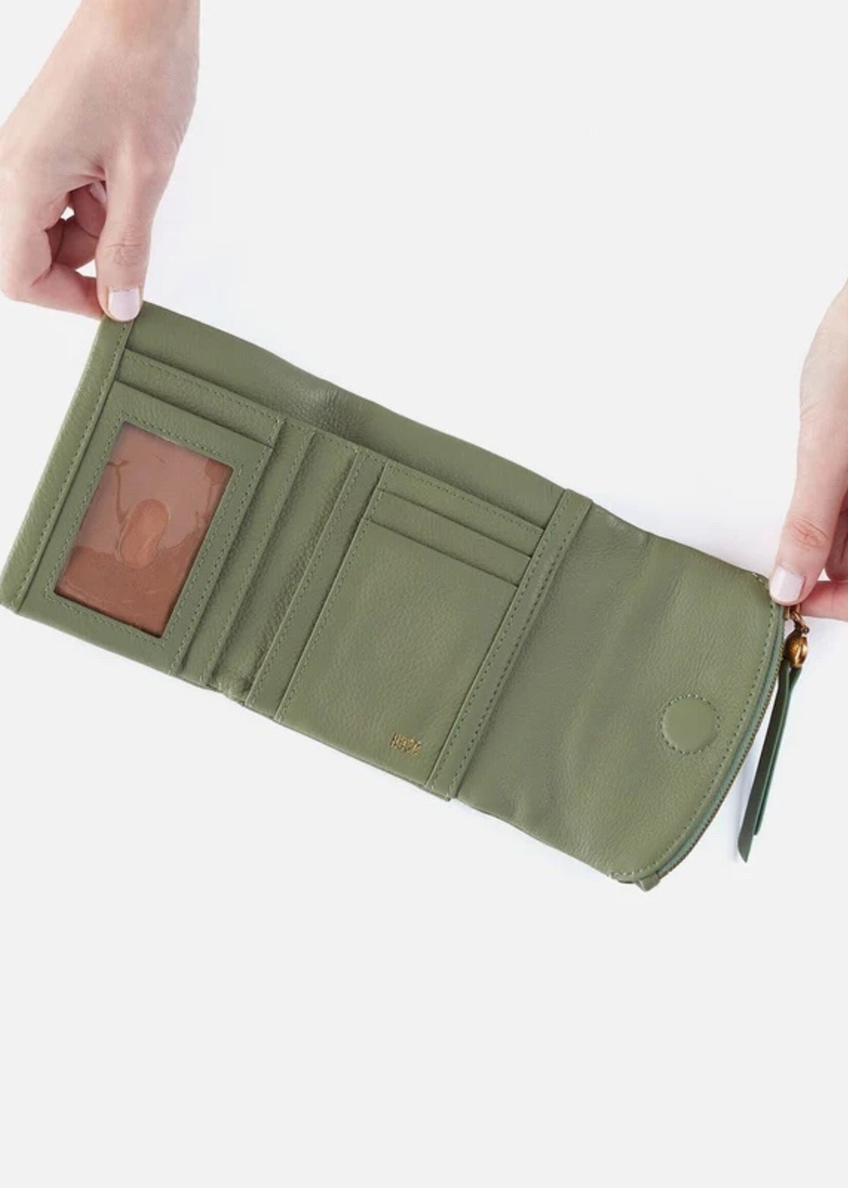 hobo Fern Medium Trifold Wallet- Watercress