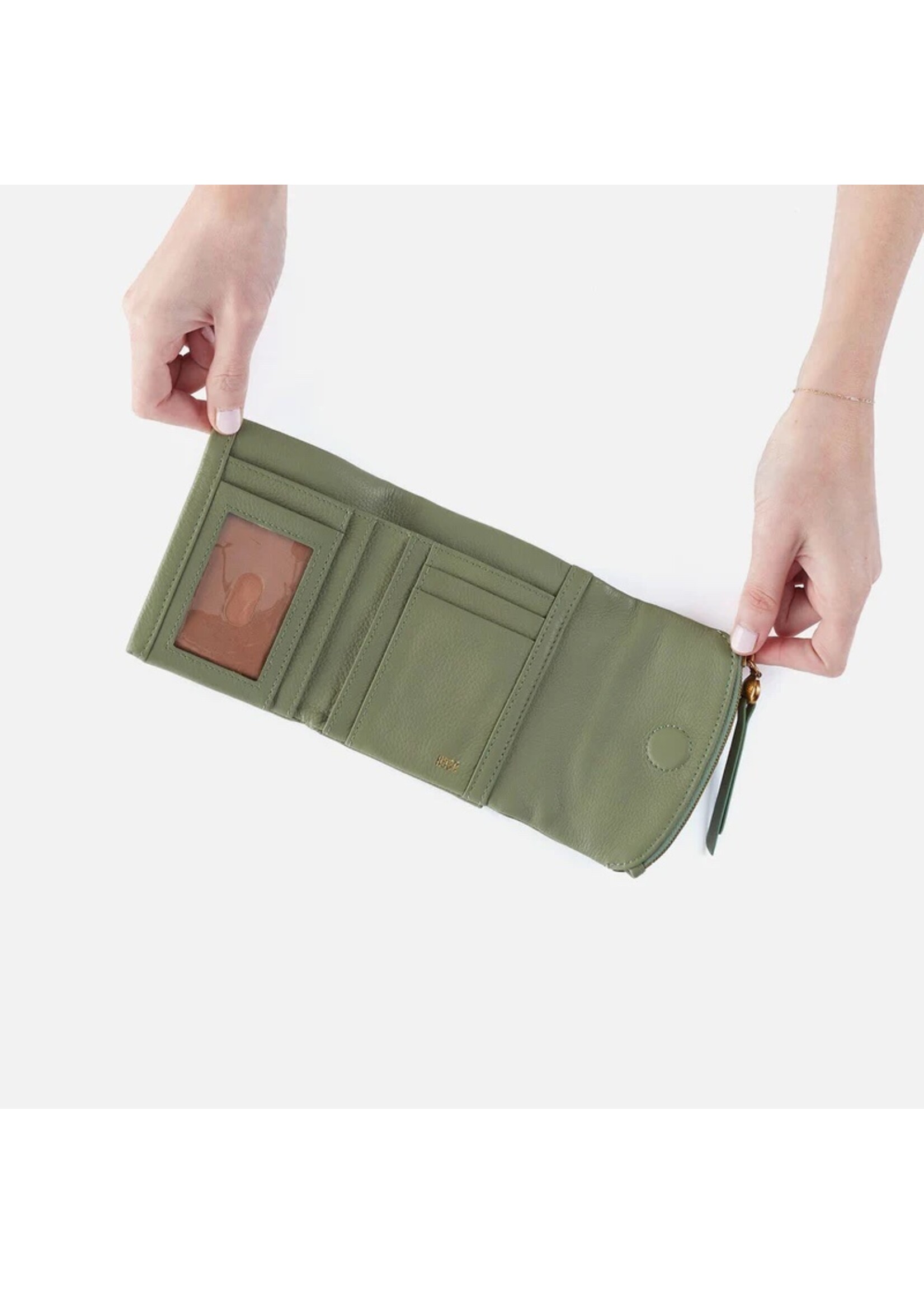 hobo Fern Medium Trifold Wallet- Watercress