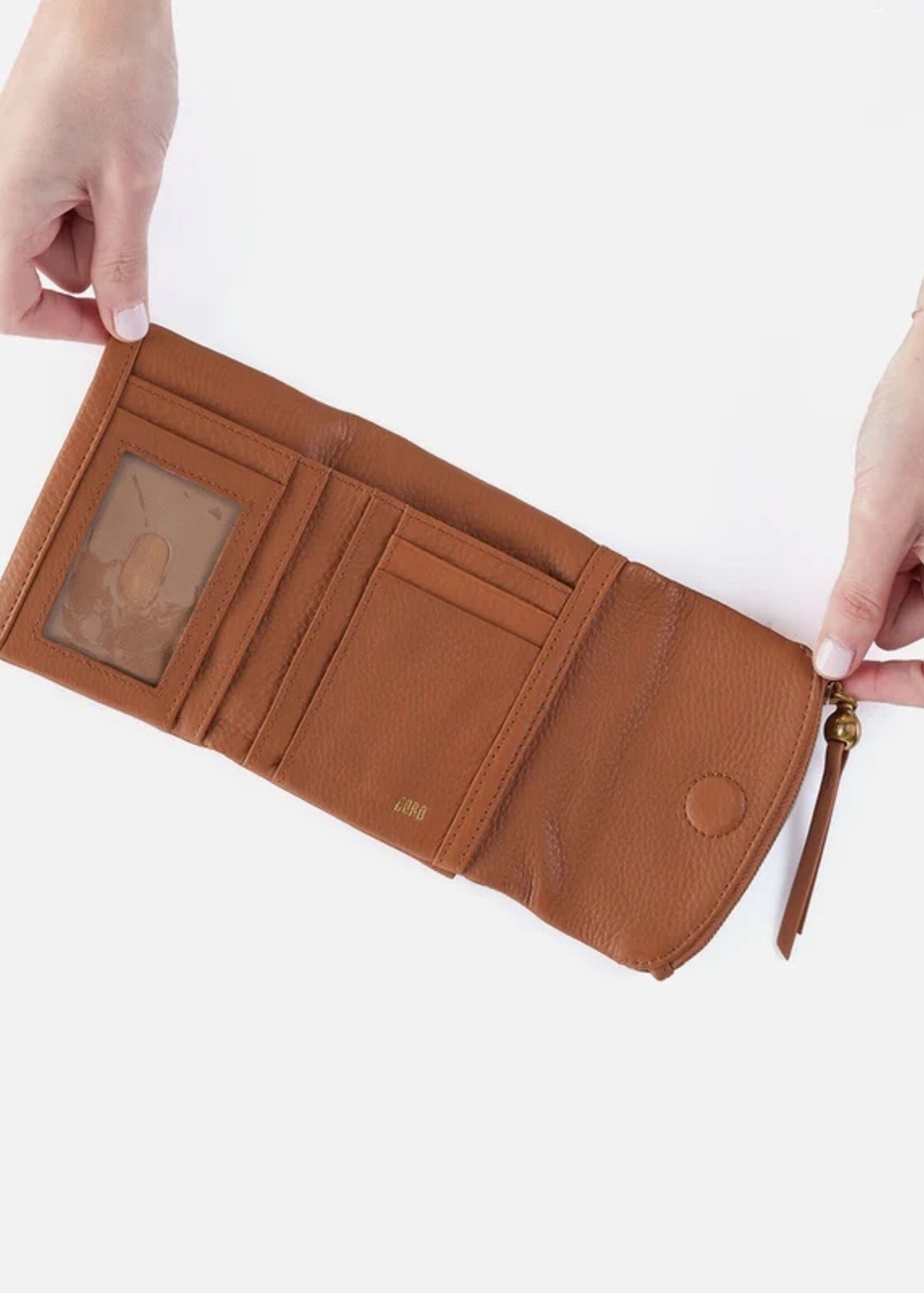 hobo Fern Medium Trifold Wallet - Warm Honey