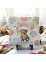 dixie pottery Newborn Custom Pottery (pink/blue bear)