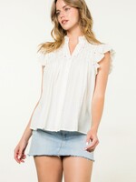 THML Embroidered Button Down Top