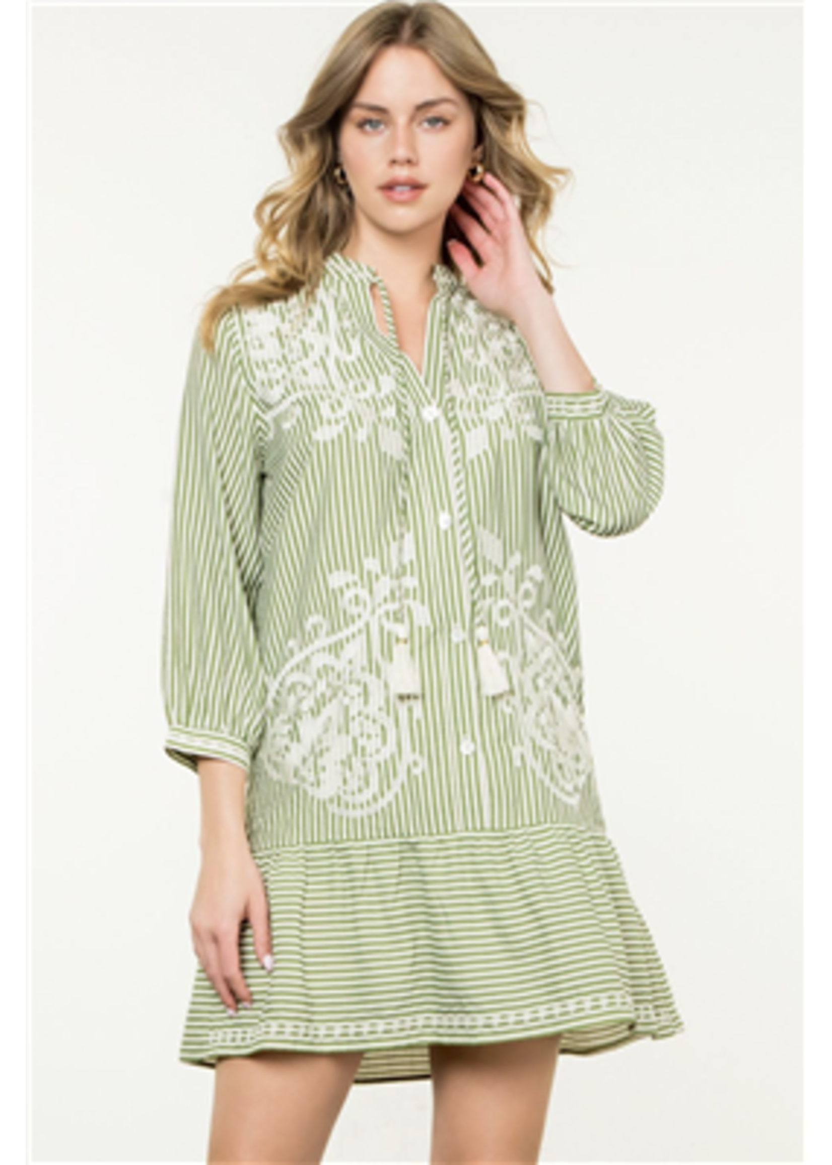 THML Short Sleeve Striped Dress