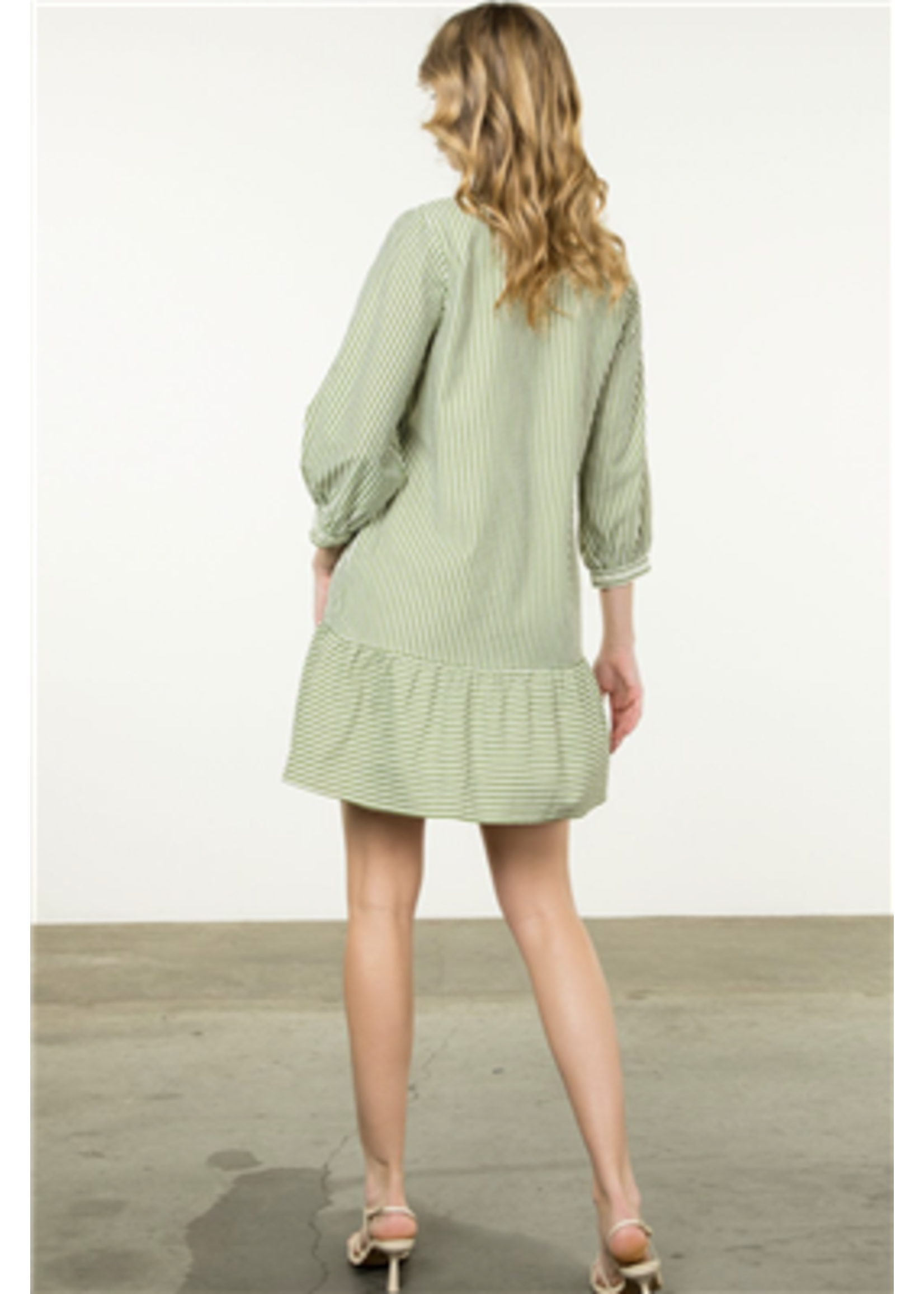 THML Short Sleeve Striped Dress
