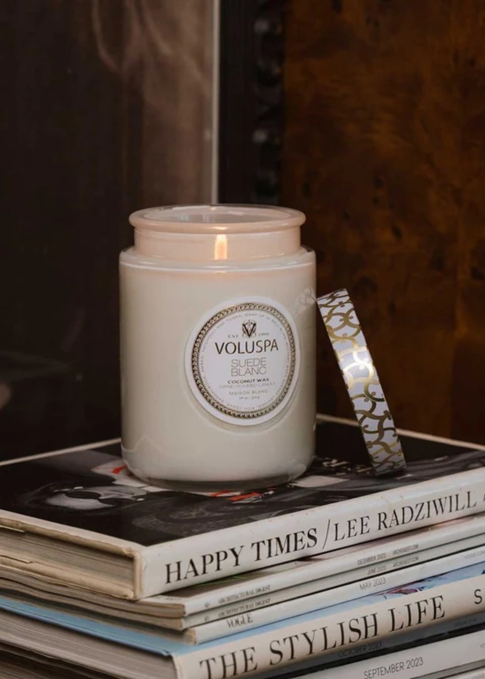 voluspa Voluspa Suede Blanc 18 oz Large Jar