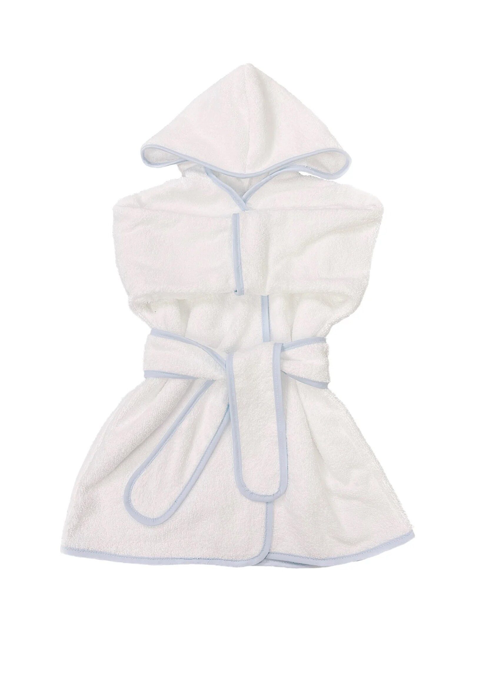 Stork & Loom Toddler Robe - Lt Blue Trim