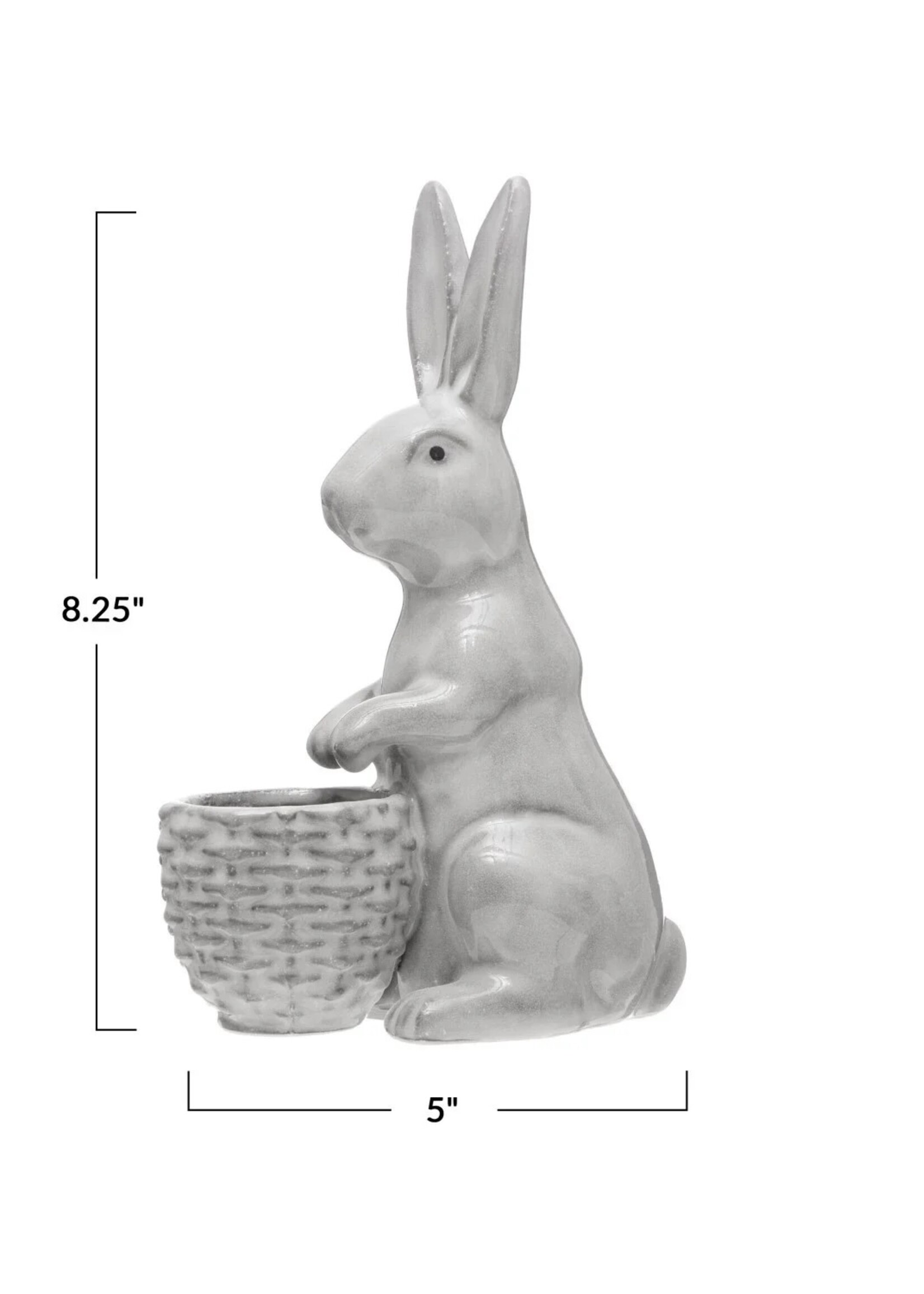 Creative Co-op Stoneware Rabbit Shaped Planter