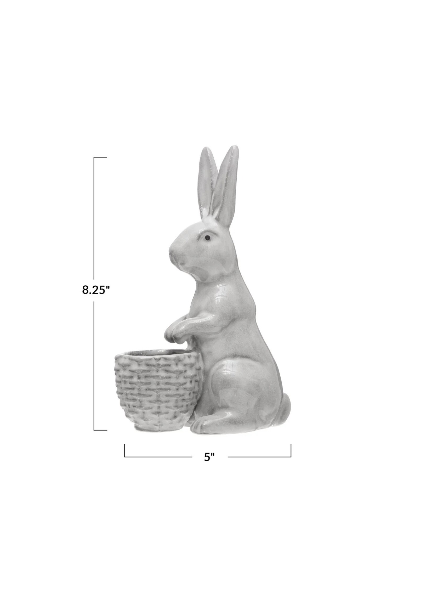 Creative Co-op Stoneware Rabbit Shaped Planter