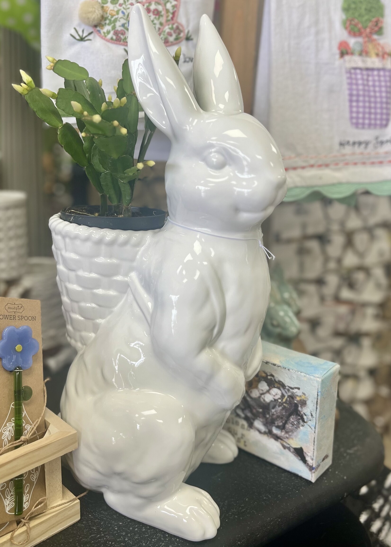Raz Imports Large Ceramic Bunny Planter