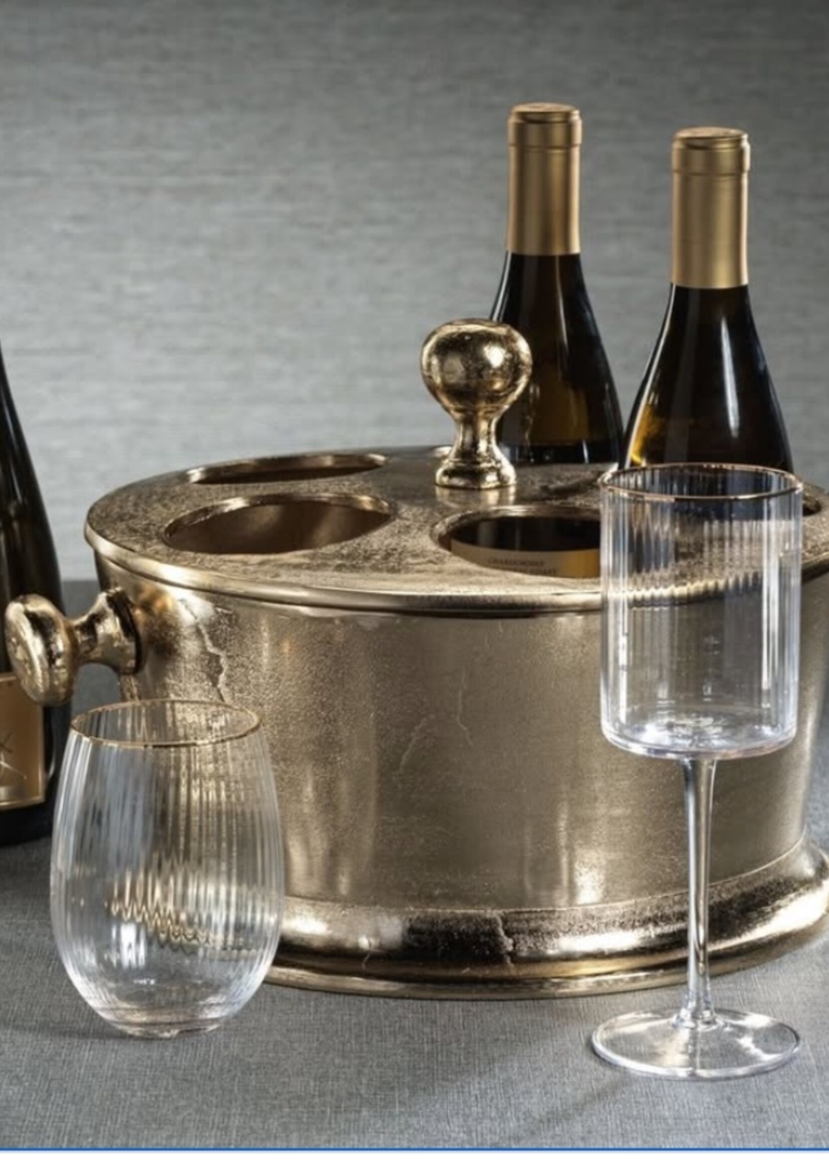 Zodax Raw Aluminum 5 Bottle Wine Holder - Nickel