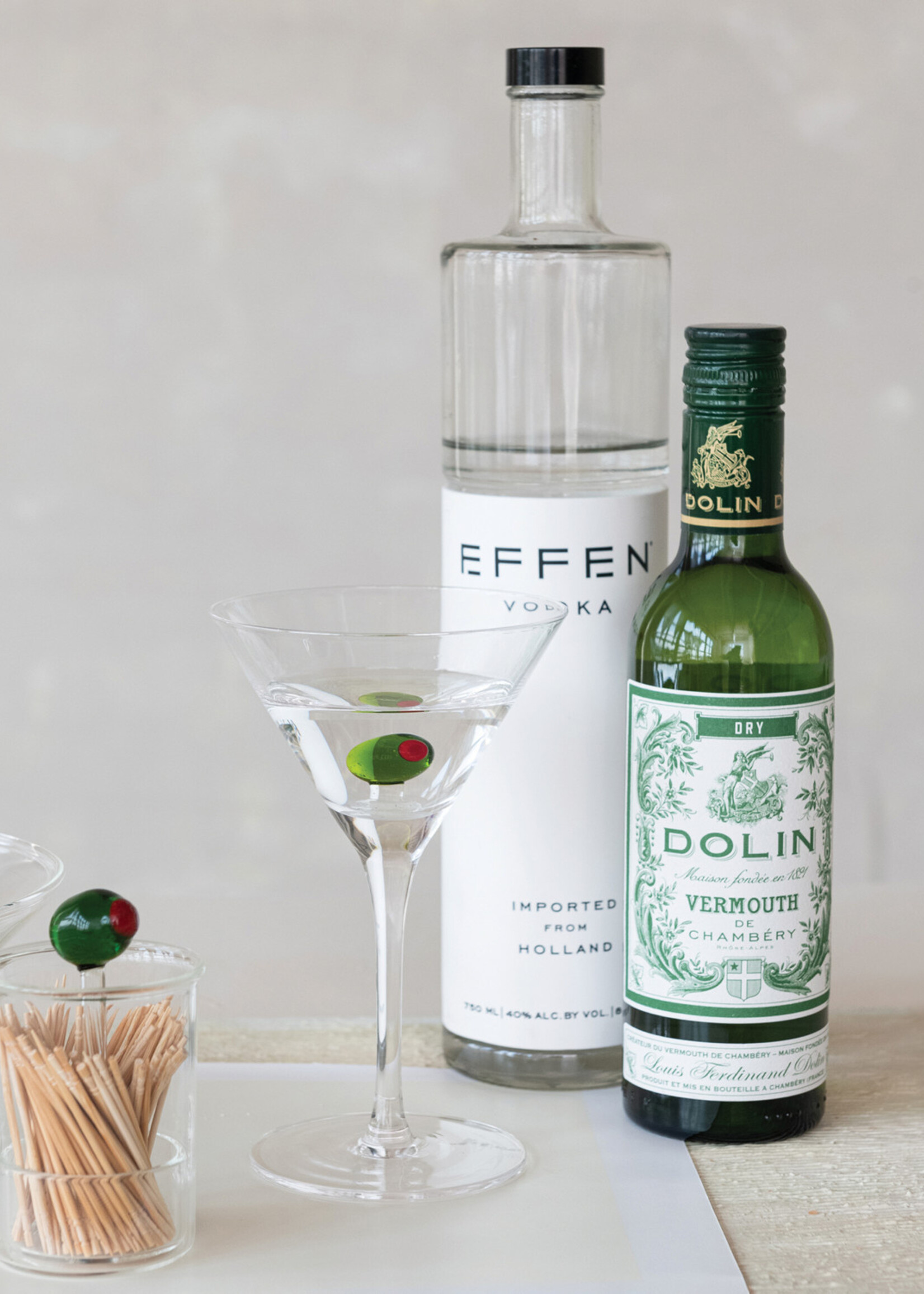 Creative Co-op 6 oz. Stemmed Martini Glass with Hand-Blown Olive Inside