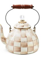 Mackenzie-Childs Mocha Check 3 Quart Tea Kettle