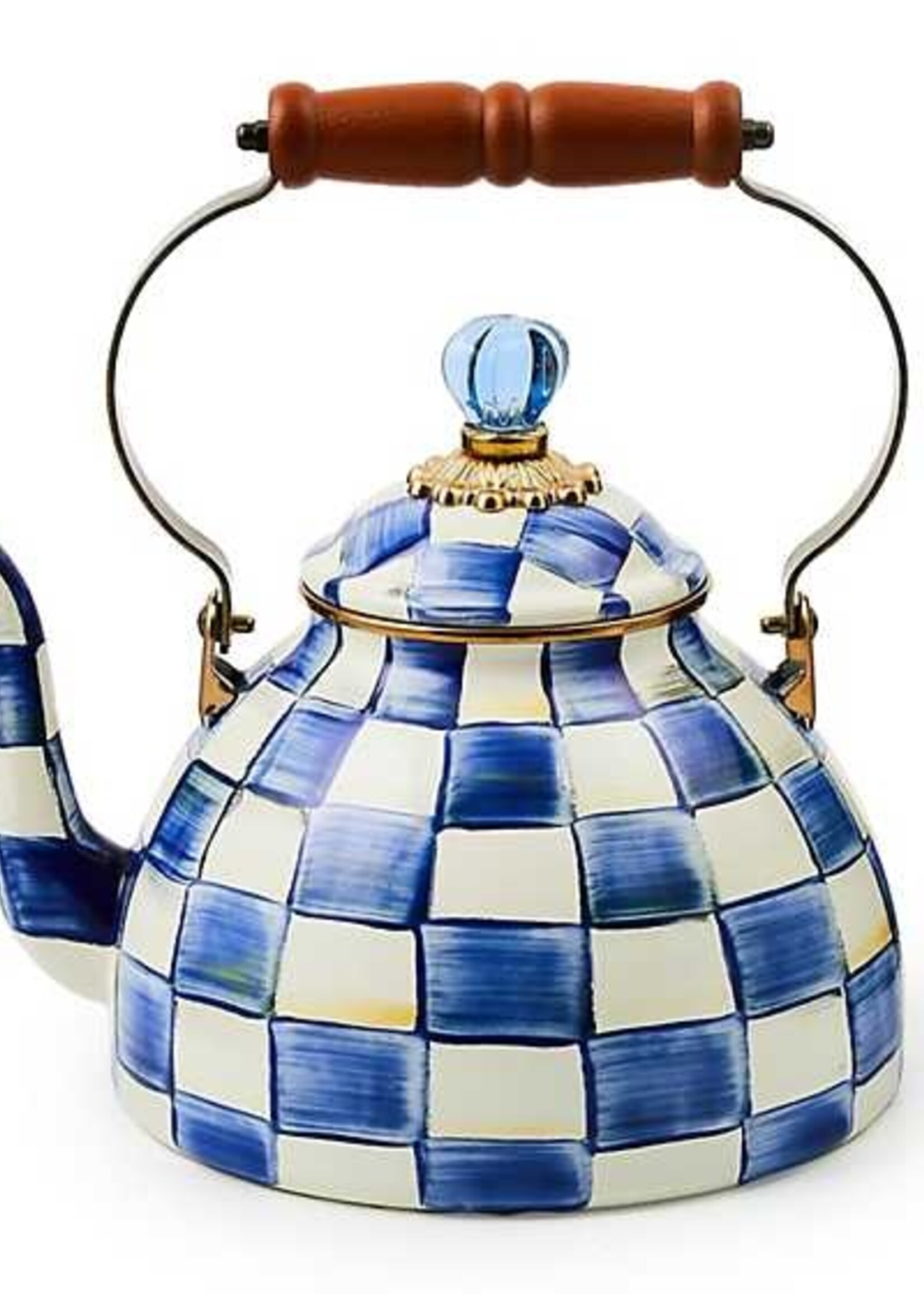 Mackenzie-Childs Royal Check 3 Quart Tea Kettle