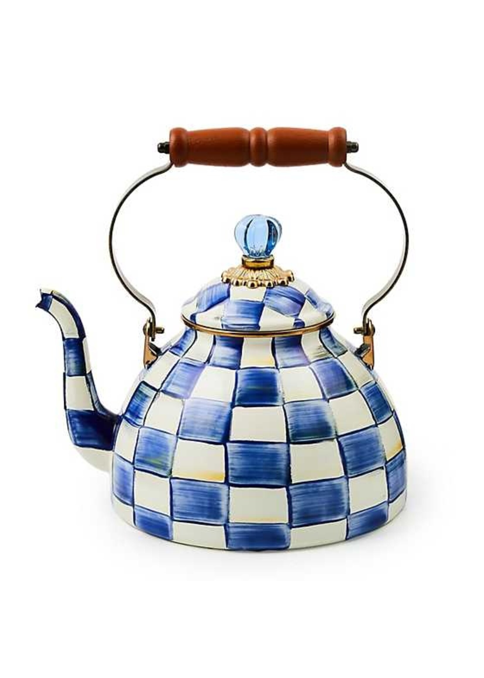 Mackenzie-Childs Royal Check 3 Quart Tea Kettle