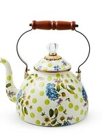 Mackenzie-Childs Wildflowers Green 3 Quart Tea Kettle