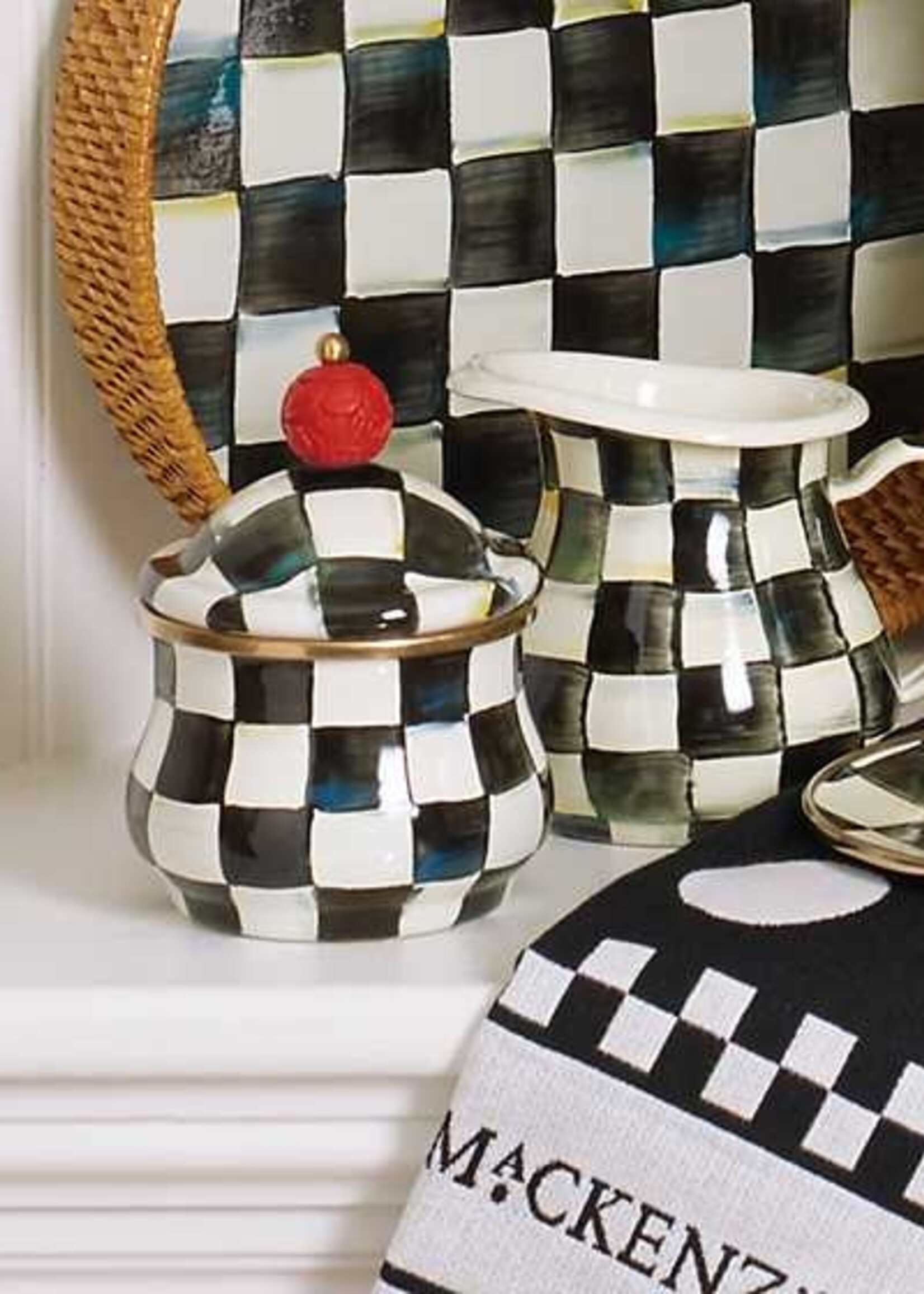 Mackenzie-Childs Courtly Check Lidded Sugar Bowl