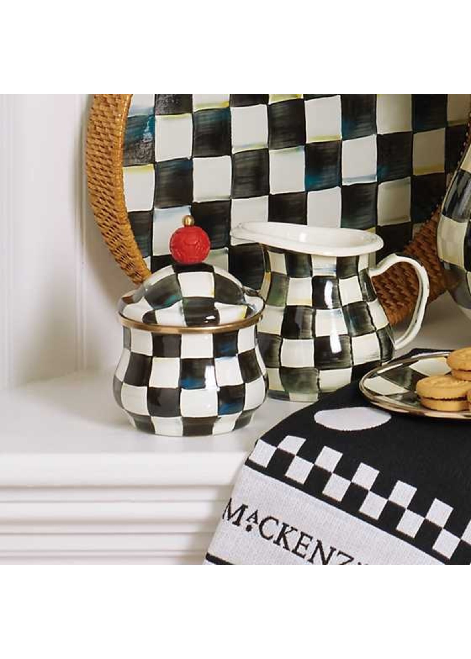 Mackenzie-Childs Courtly Check Lidded Sugar Bowl