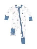 Angel Dear Sailboats Blue 2 Way Zipper Romper
