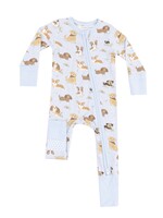 Angel Dear Best Friends Dogs Blue 2 Way Zipper Romper